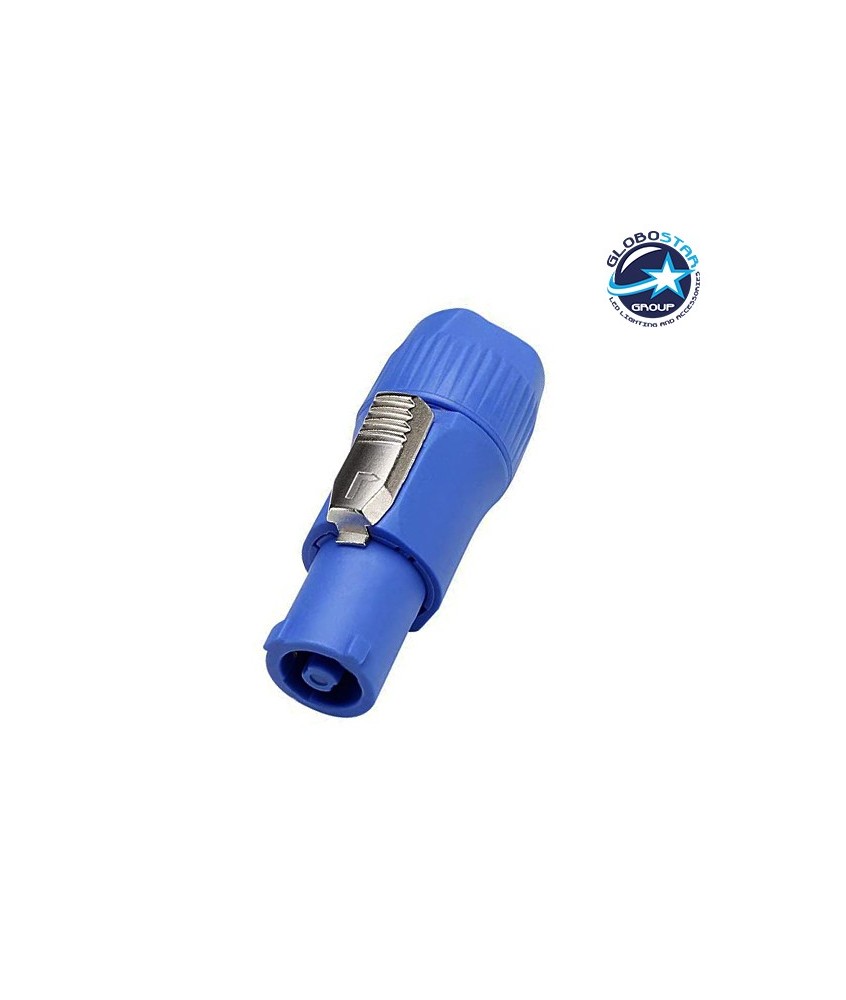 GLOBOSTAR® POWERCON 51190 Βύσμα Τροφοδοσίας Powercon-Speakon Αρσενικό 3 Pin AC-DC 250V 20A max - Μπλε - Μ6.9 x Π2.7 x Υ2.7cm